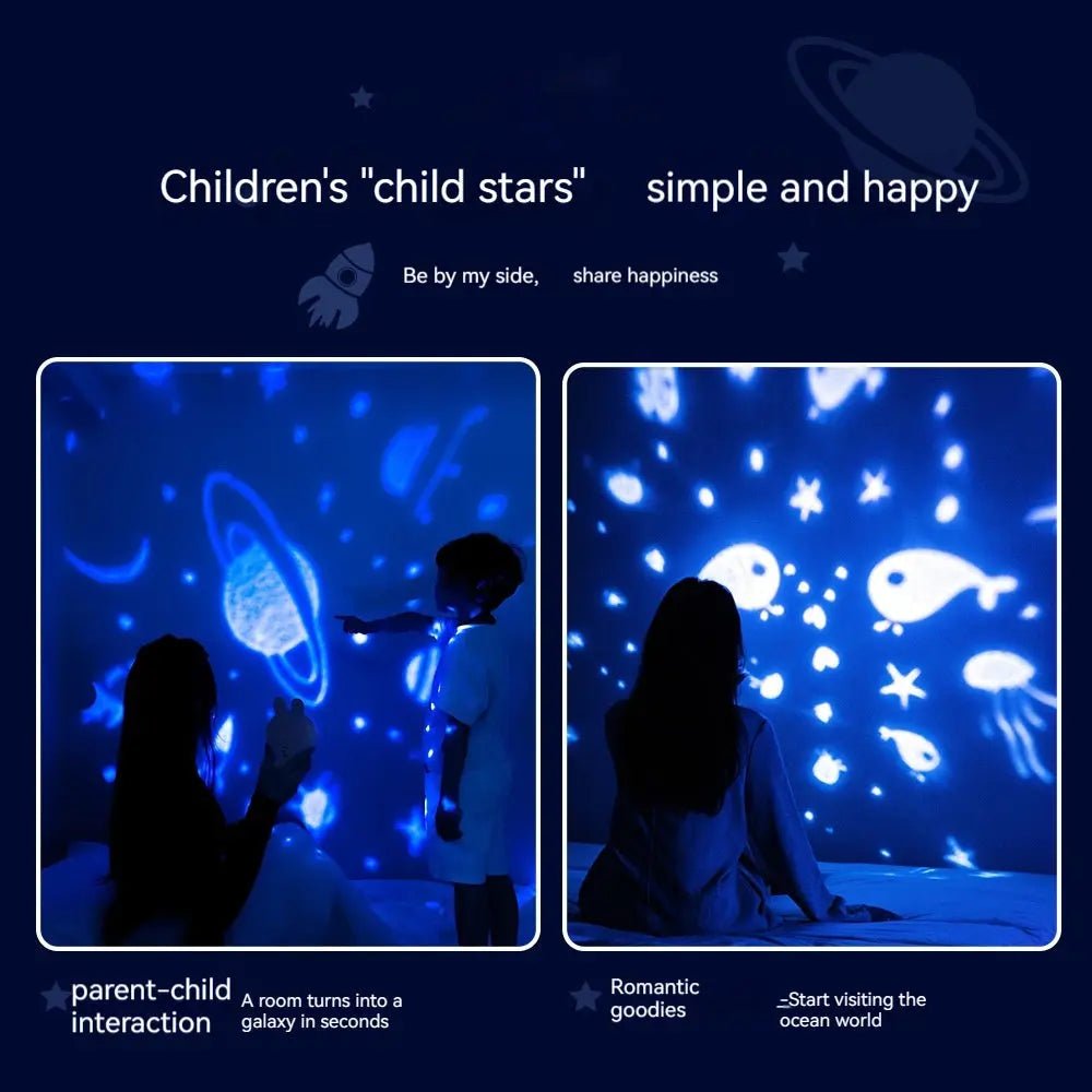 Creative Rabbit Star Light Projector Lamp Children Home Decor - elektronika shop